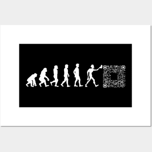 Human Evolution Ape To QR Code Posters and Art